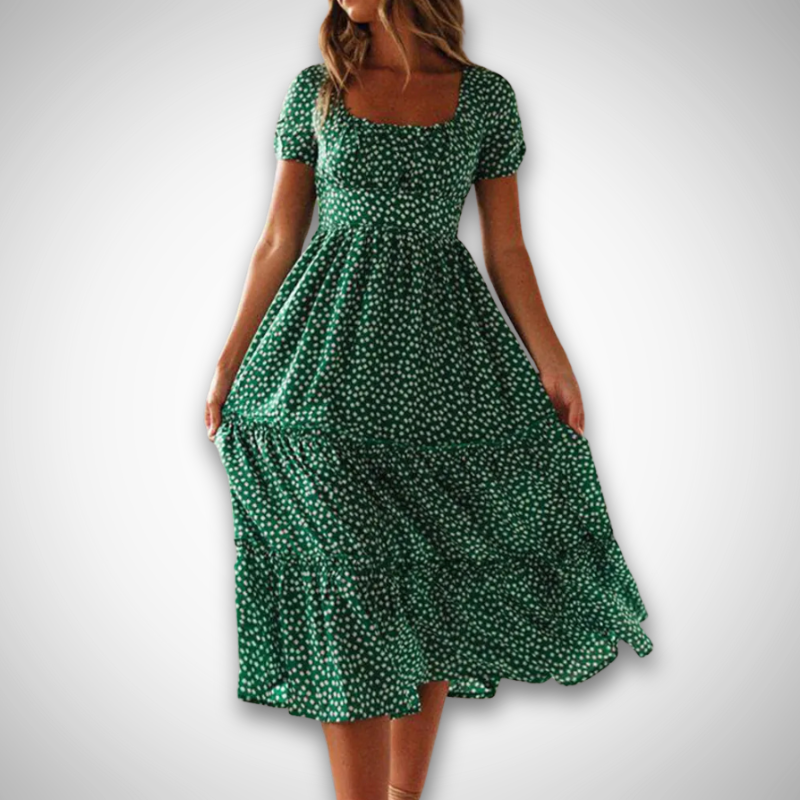 Anie™ | Wiosenna Sukienka w Stylu Vintage z Romantycznymi Kwiatami