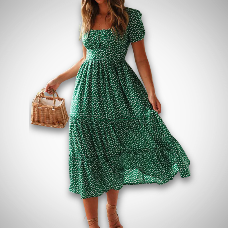 Anie™ | Wiosenna Sukienka w Stylu Vintage z Romantycznymi Kwiatami